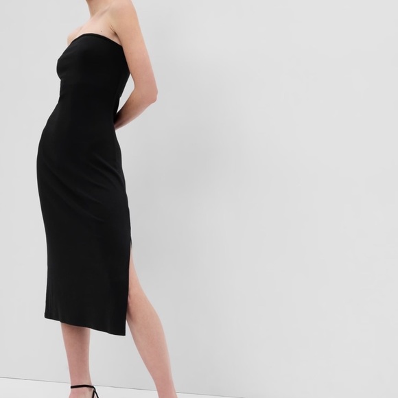 Gap Modern Strapless Split-Hem Midi Dress L - Picture 1 of 4
